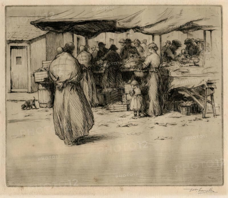 Market Scene, c1890-1940. Creator: William Smith.