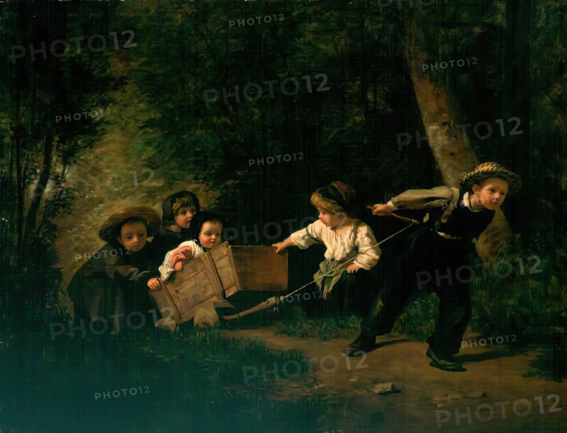 Playing at Horses, 1861. Creator: Pierre Edouard Frere.