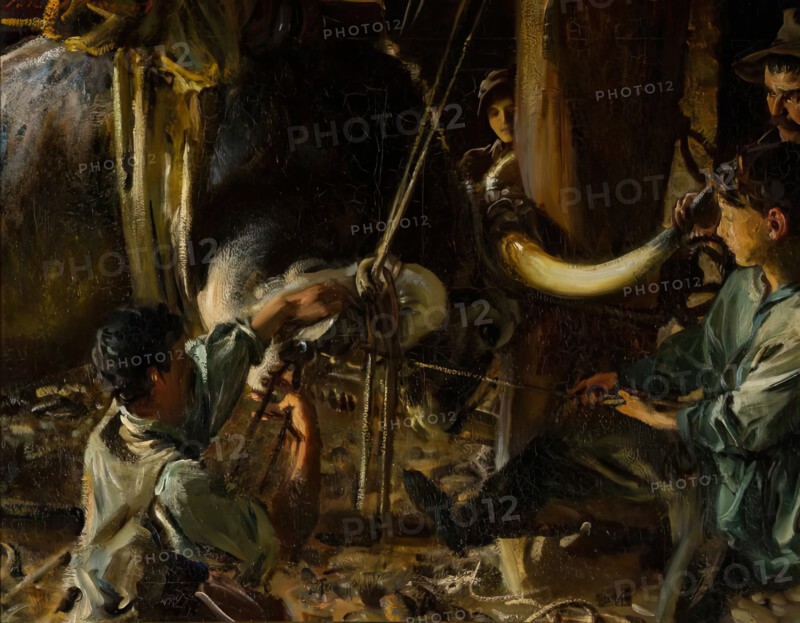 Shoeing the Ox, 1906-1910. Creator: John Singer Sargent.