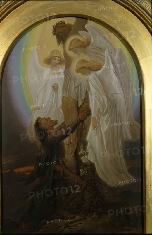Christian at the Foot of the Cross, 1873. Creator: Noel Paton.