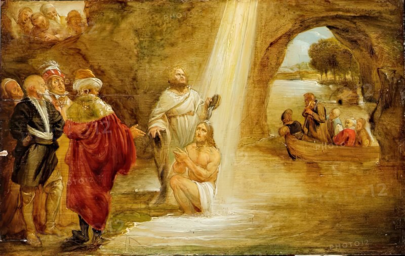 The Baptism of Christ, mid 18th century. Creator: John Runciman.