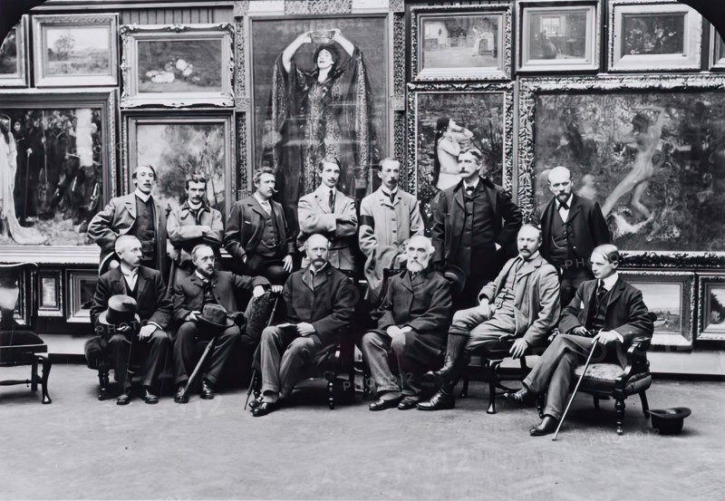 Photograph of the Council and Members of the Aberdeen Artists Society 1900,. Creator: Robert Brough.