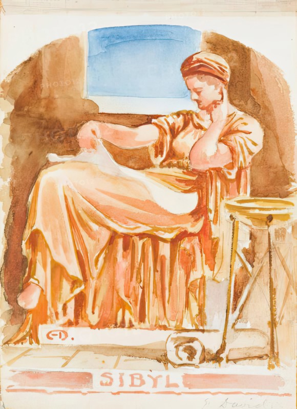 Sibyl -  from 'Gemmes de L'Art', a scrapbook of sketches by various artists, 1898 - 1920. Creator: G David.
