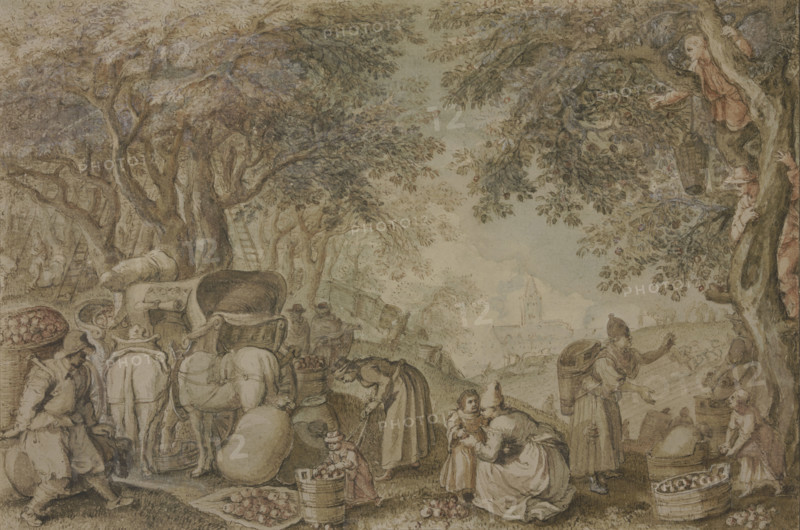 The apple harvest or autumn. Creator: Pieter Stevens.