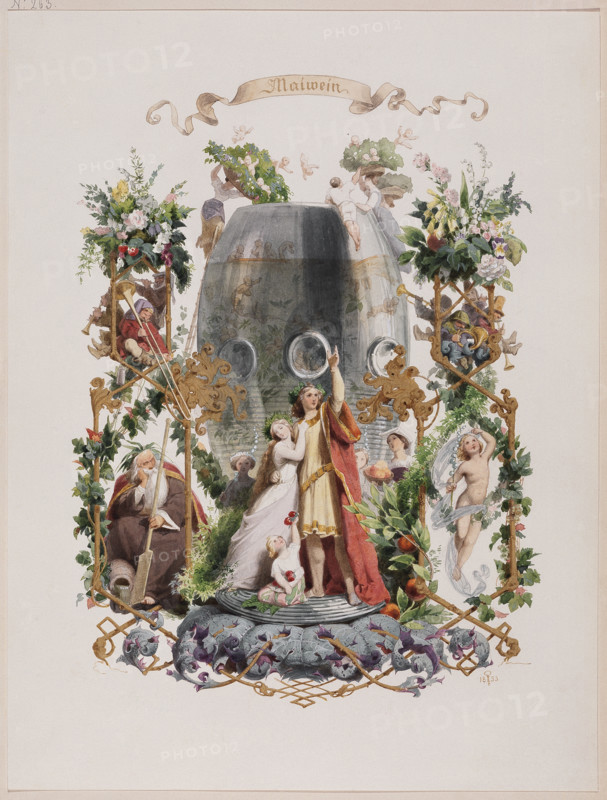The four main drinks: May wine, 1853. Creator: Adolf Schroedter.