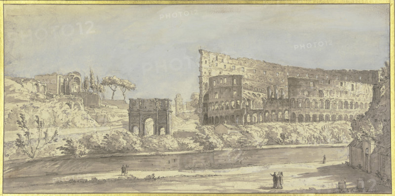 The Colosseum and the Arch of Constantine in Rome. Creator: Giovanni Paolo Panini.