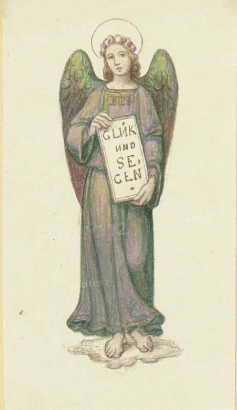 Angel with a banner: Good fortune and blessings. Creator: Marie Ellenrieder.