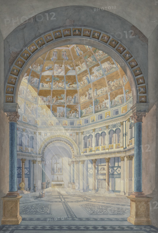 The interior of the Baptistery of St. John in Florence, 1832. Creator: Eugen Friedrich Peipers.