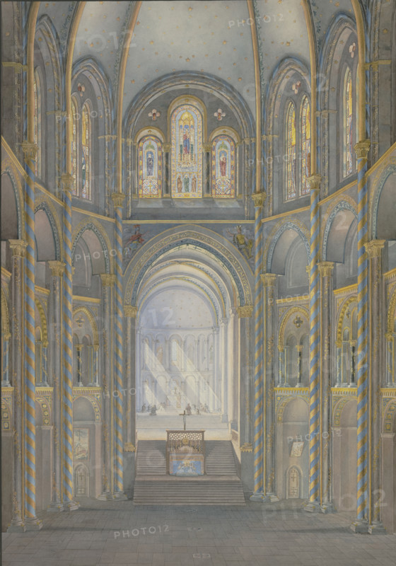 The interior of St. Gereon's Church in Cologne, 1833. Creator: Eugen Friedrich Peipers.