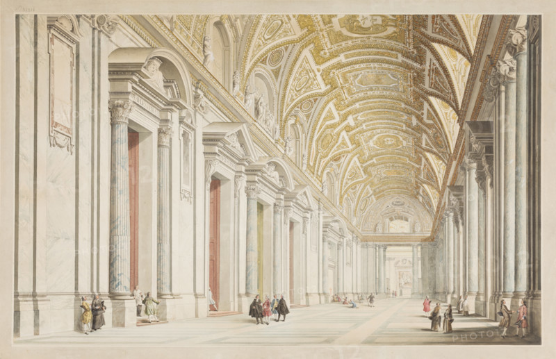 The Portico of St. Peter's in Rome. Creator: Francesco Pannini.