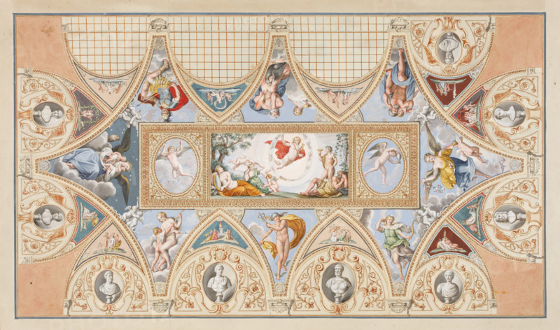 The ceiling painting by Francesco Albani in the Palazzo Verospi in Rome, c1617. Creator: Francesco Pannini.