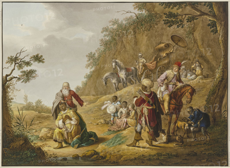 The Baptism of the Chamberlain of...Kandake Amanitore, late 18th-early 19th century. Creator: Johann Friedrich Morgenstern.