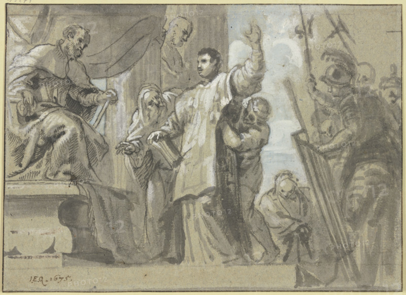 A saint defends himself before the Roman Senate, 1675. Creator: Erasmus Quellinus.