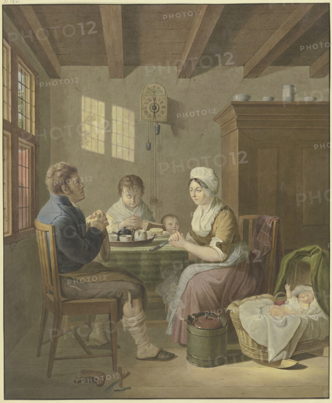 A family saying grace. Creator: Johann Friedrich Morgenstern.