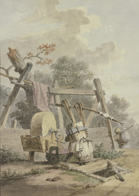 A grindstone by a well. Creator: Pieter Bartholomeusz. Barbiers.