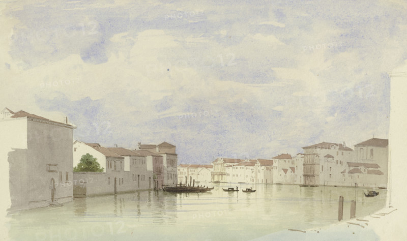 Channel in Venice, 1851. Creator: Carl Theodor Reiffenstein.