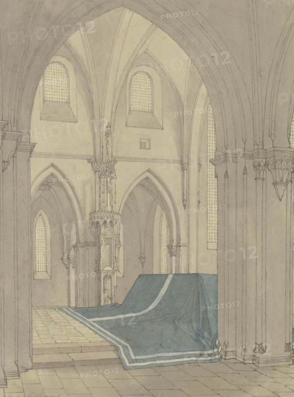 View into the chancel of Heilsbronn Abbey Church, c1820s. Creator: Friedrich Maximilian Hessemer.
