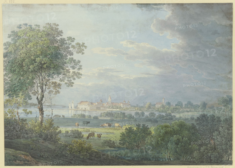 On the road from Hofen to Buchhorn on Lake Constance, early 19th century. Creator: Max Josef Wagenbauer.