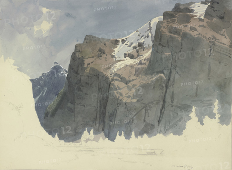 Alpine landscape, 1849. Creator: Carl Theodor Reiffenstein.