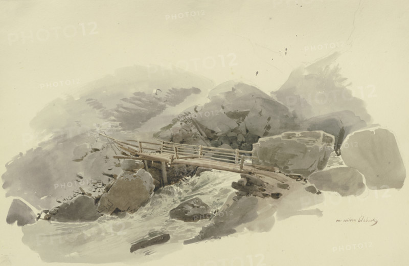Bridge in the Gasteren valley, c1849. Creator: Carl Theodor Reiffenstein.