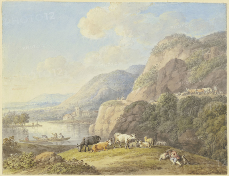 Mountain landscape with a lake, late 18th century. Creator: Carl Philipp Schallhas.