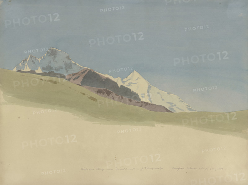 Eiger, Monch and Jungfrau, 1856. Creator: Carl Theodor Reiffenstein.