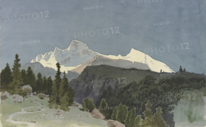 The Wengernalp below the Eiger, 1856. Creator: Carl Theodor Reiffenstein.