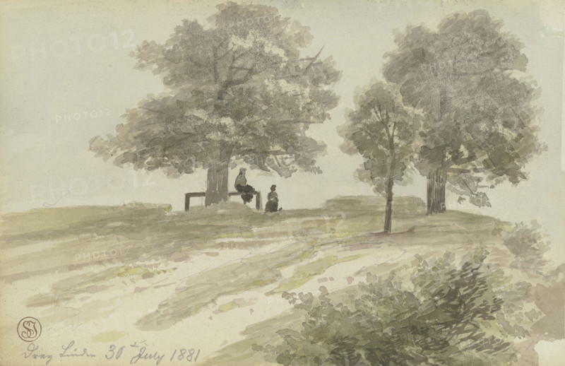 Three Linden Trees, 1881. Creator: Heinrich Adolf Valentin Hoffmann.