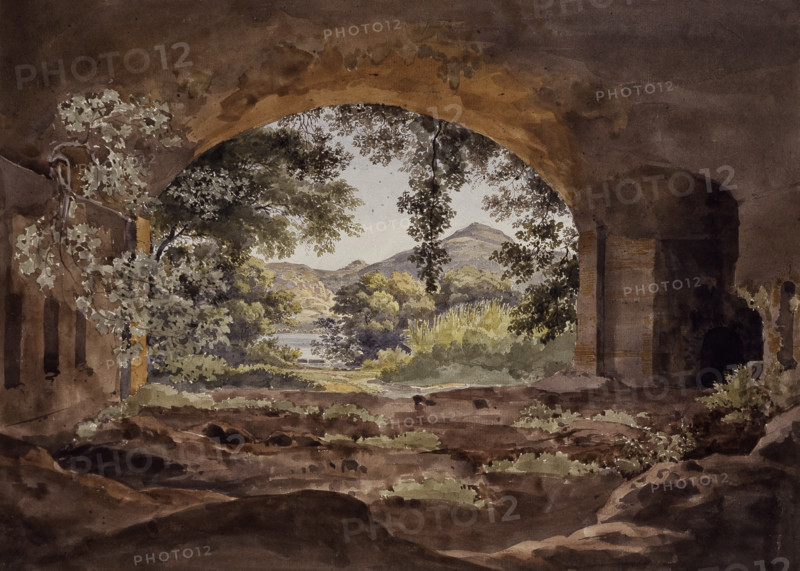 Channel of Lake Albano, 1824. Creator: Ernst Fries.