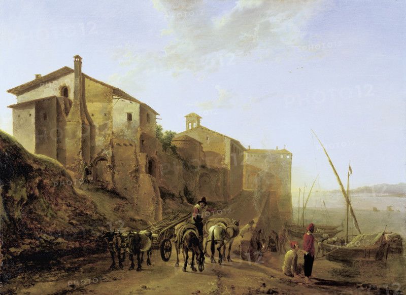 View of the Ripa Grande in Rome, c1640-1645. Creator: Jan Dirksz Both.
