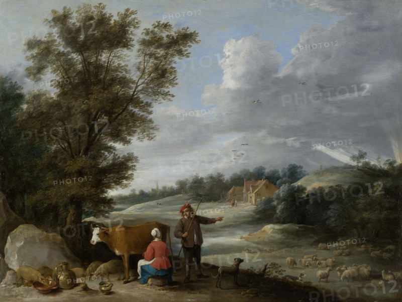 Landscape with Milkmaid and Shepherd, c1646. Creator: David Teniers II.