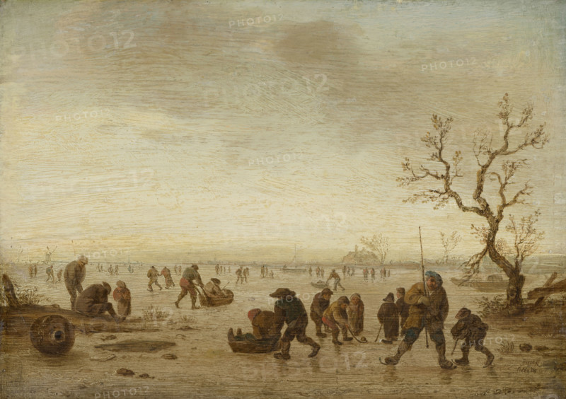 Skaters on the Ice, c1642-1645. Creator: Isaac van Ostade.