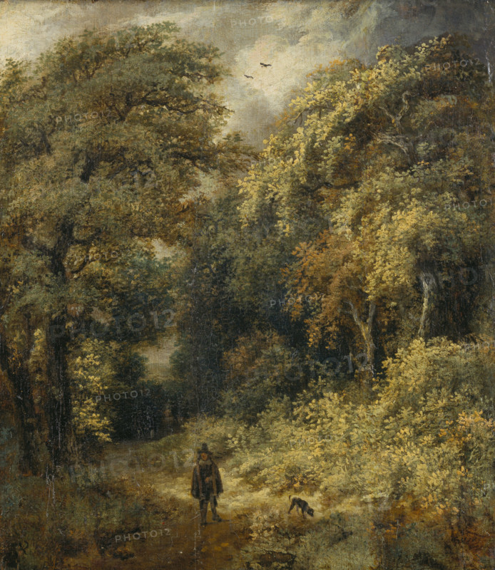 Forest Path with People Strolling, c1646. Creator: Jacob van Ruisdael.
