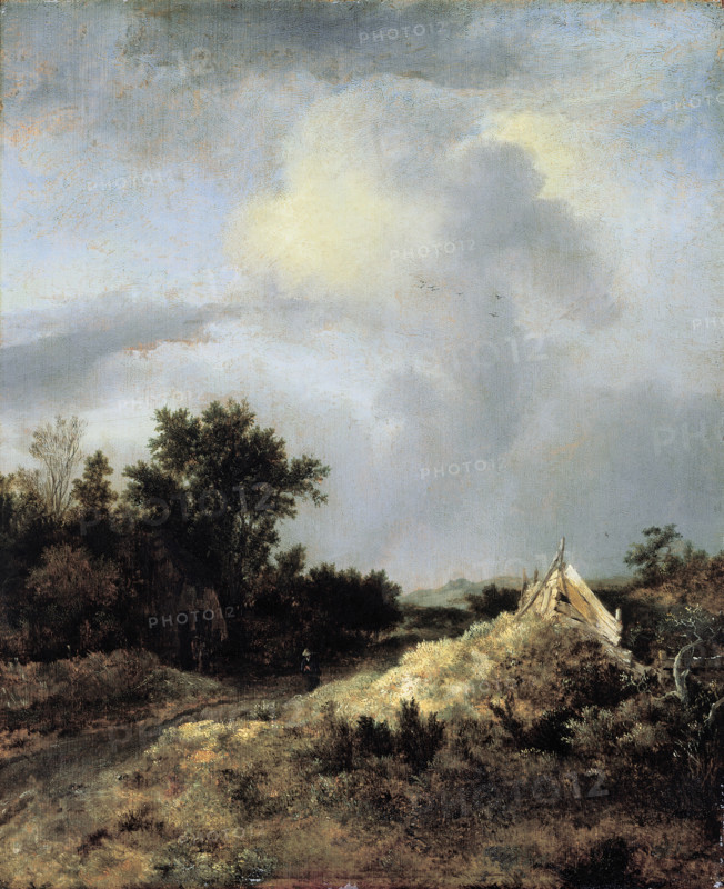 Dune Landscape with Fence, c1647. Creator: Jacob van Ruisdael.