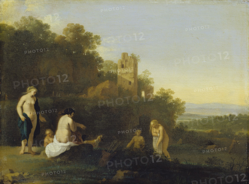 Landscape with the Discovery of Callisto’s Pregnancy, c1630-1640. Creator: Workshop of Cornelis van Poelenburch.
