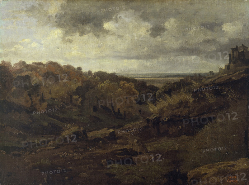 Italian Landscape near Marino in Autumn, 1826-1827. Creator: Jean-Baptiste-Camille Corot.