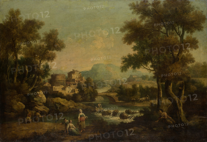 Italian Landscape with a Mountain Stream, 1701-1800. Creator: Francesco Zuccarelli.