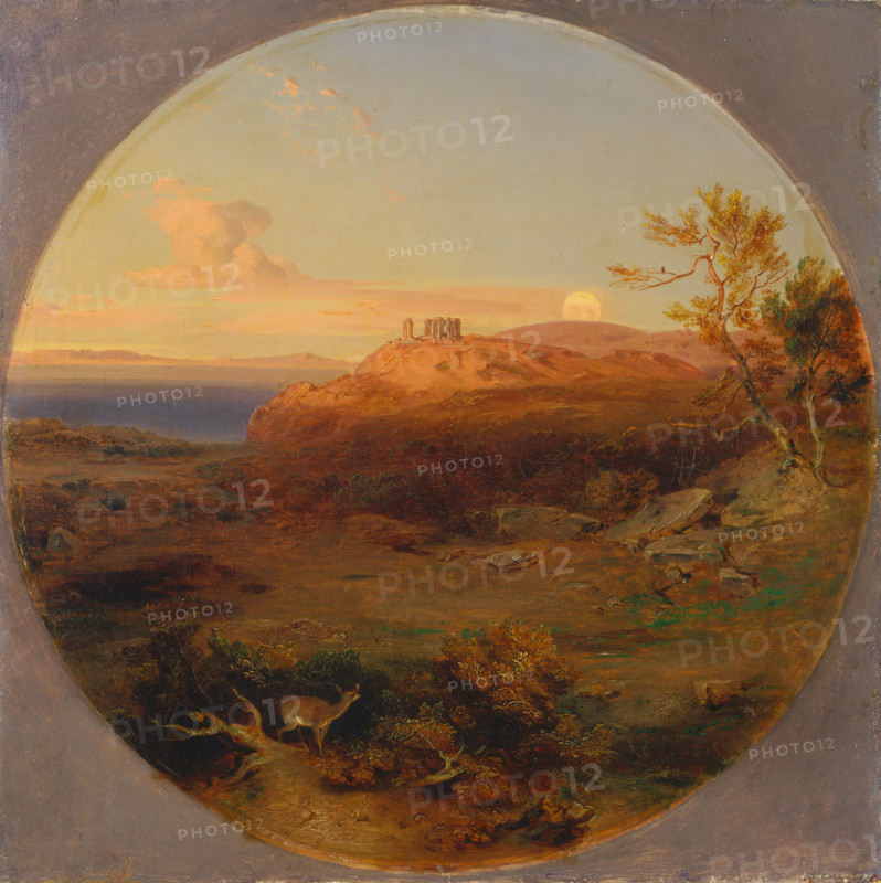 Greek Landscape on the Island of Aegina, 1842-1845. Creator: Carl Rottmann.