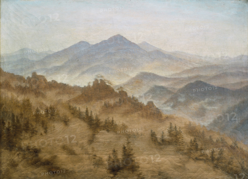 Mountains in the Rising Fog, c1835. Creator: Caspar David Friedrich.