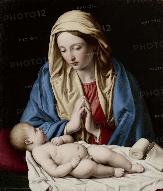 Mary worshipping the Christ Child, (1640-1660?). Creator: Giovanni Battista Salvi da Sassoferrato.