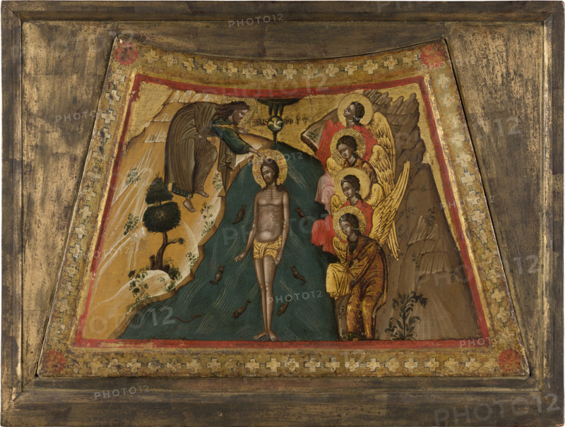 The Baptism of Christ, 15th century. Creator: Veneto-Byzantine Master 15th century?.
