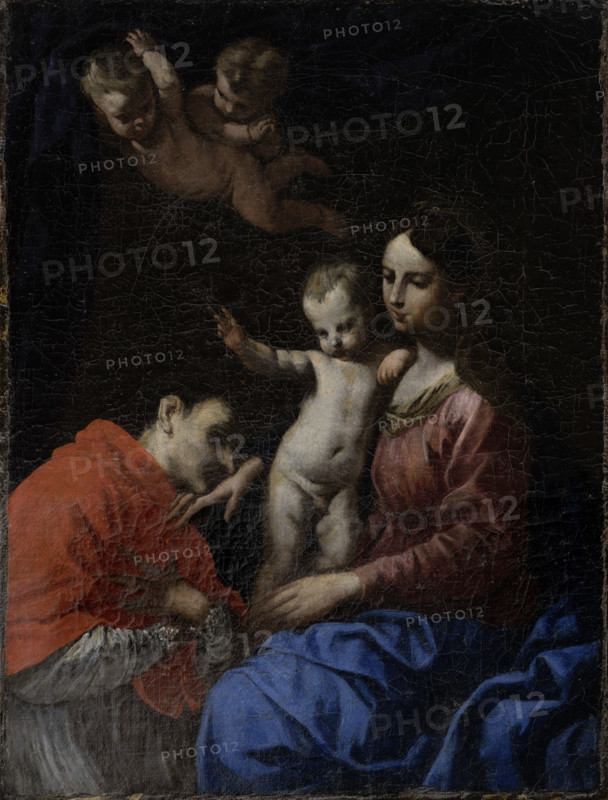 Madonna and Child, worshipped by St Carlo Borromeo, c1630-1650. Creator: Simone Cantarini.
