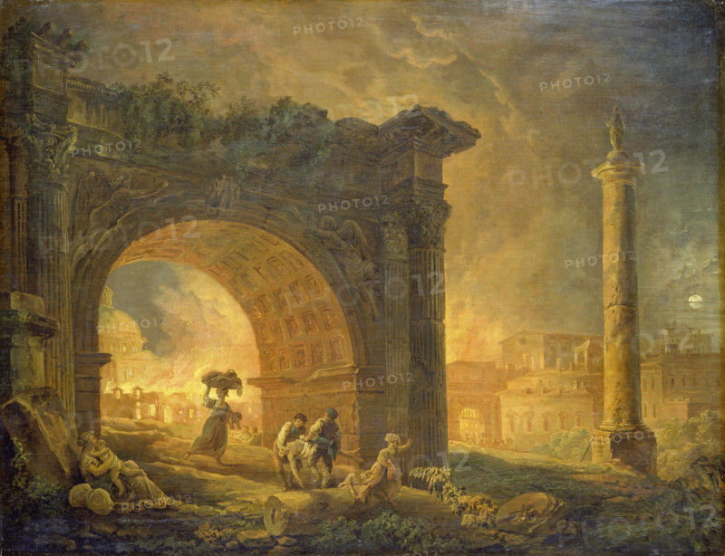 Roman Ruins, 1773. Creator: Hubert Robert.
