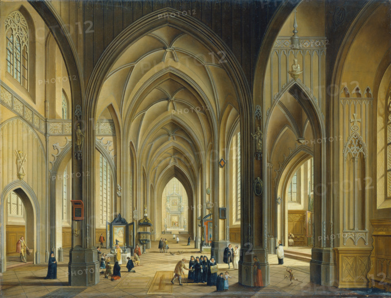 Interior of a Gothic Church, 1793. Creator: Johann Ludwig Ernst Morgenstern.