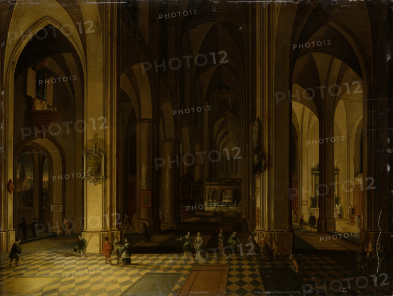 Interior of a Gothic Church by Candlelight, c1646-1652. Creators: Peeter Neeffs the Younger, Bonaventura Peeters I.