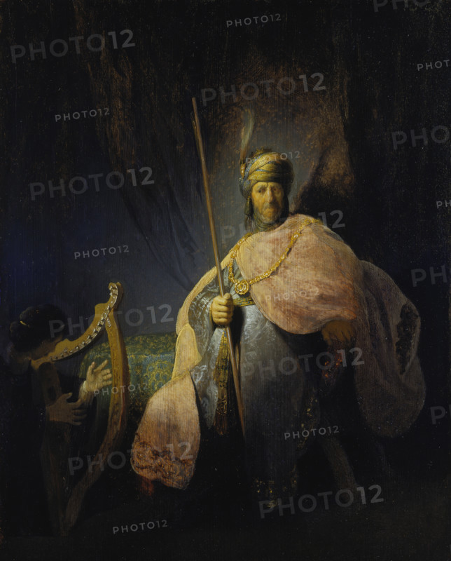 David Playing the Harp before Saul, c1630-1631. Creator: Rembrandt Harmensz van Rijn.