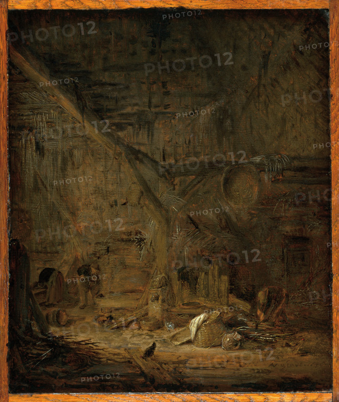 Interior of a Barn, 1636. Creator: Adriaen van Ostade.
