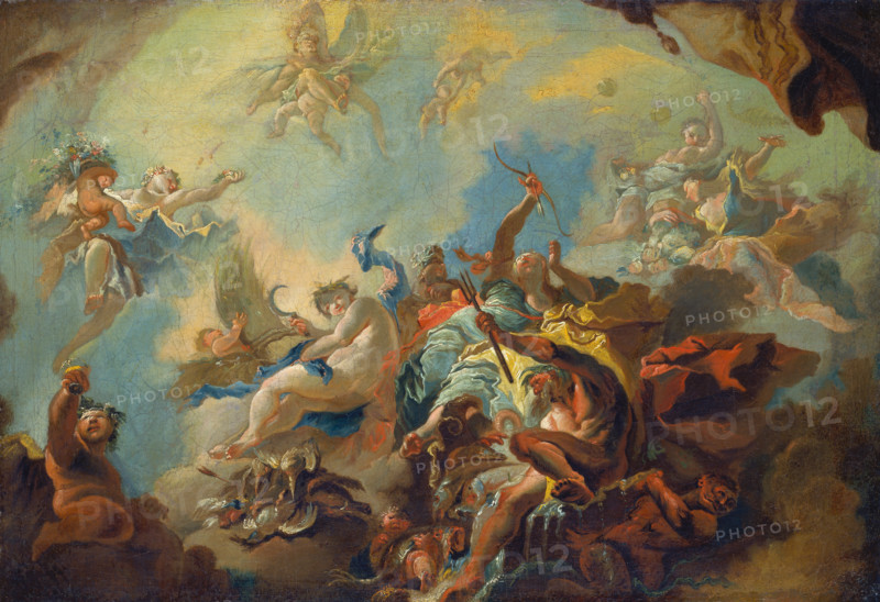 The Four Elements, Preparatory Study for a Painted Ceiling (Allegory of Time?), c1750-1752. Creator: Franz Anton Maulbertsch.