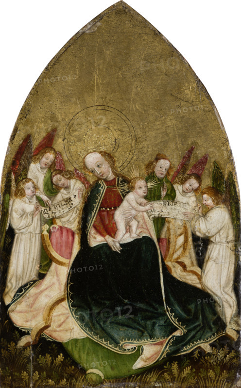 Virgin with Child Enthroned, Surrounded by Angels, c1430. Creator: Swabian or Upper-Rhenish Master.