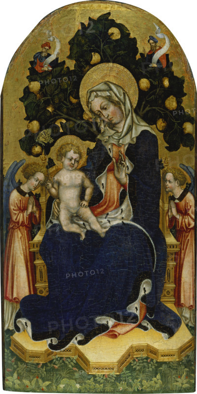 Virgin and Child Enthroned with Worshipping Angels and Prophets, c1420-1430. Creator: Follower of Gentile da Fabriano.